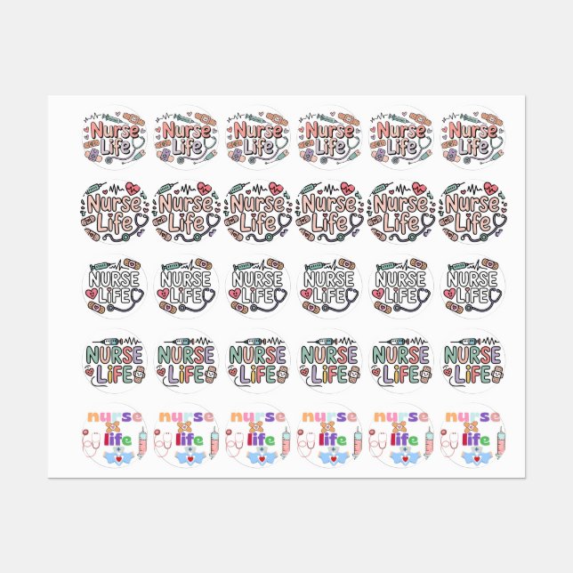 Cute Nurse Life Labels – Pastel Kawaii Medical  (Sheet)