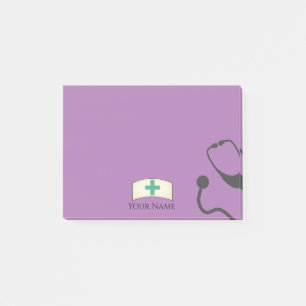 Cute Nurse Medical Stethoscope Personalised Sticky Post-it Notes