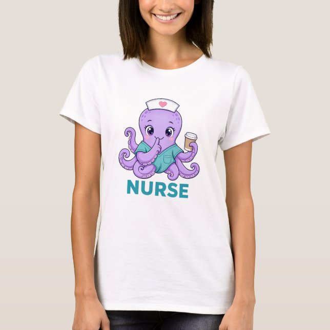 Cute Nurse Octopus T-Shirt (Front)