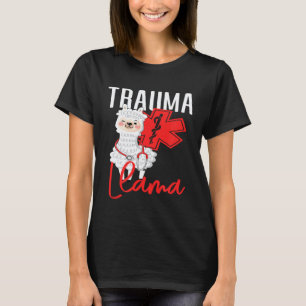 Cute Nurse Paramedic EMT Graphic Trauma Llama T-Shirt