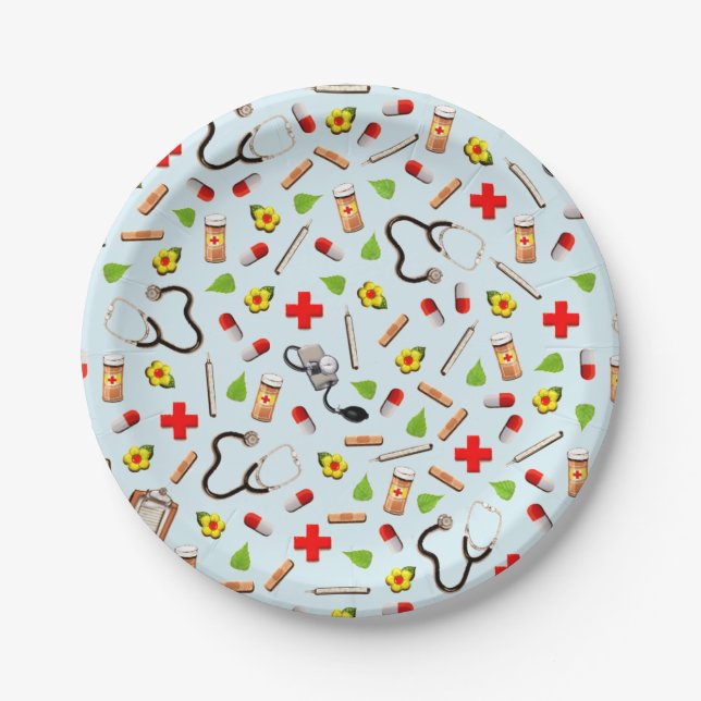 Cute Nurse Party Paper Plate (Front)