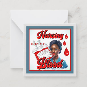 Cute Nurse Pinup_ It's in my blood Card