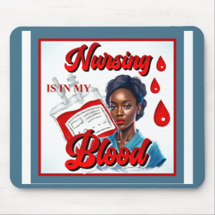 Cute Nurse Pinup_ It's in my blood Mouse Mat