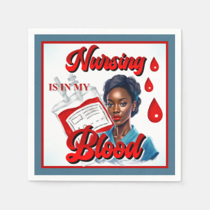 Cute Nurse Pinup_ It's in my blood Napkin