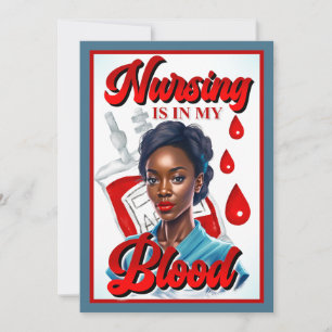 Cute Nurse Pinup_ It's in my blood Thank You Card