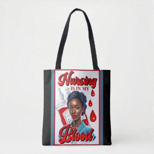 Cute Nurse Pinup_ It's in my blood Tote Bag