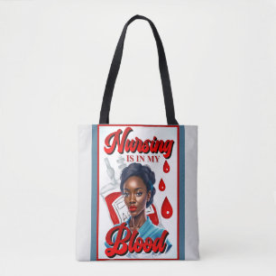 Cute Nurse Pinup_ It's in my blood Tote Bag