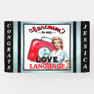 Cute Nurse Pinup_ Love Language Banner
