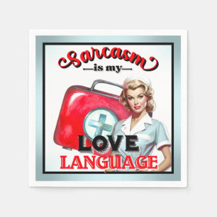 Cute Nurse Pinup_ Love Language Napkin