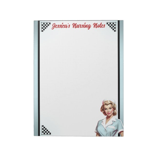 Cute Nurse Pinup_ Love Language Notepad (Rotated)