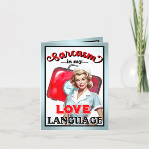 Cute Nurse Pinup_ Love Language Thank You Card