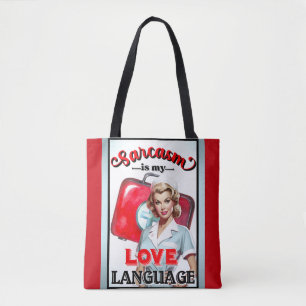 Cute Nurse Pinup_ Love Language Tote Bag