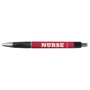 Cute Nurse Red Stethoscope Personalised Black Ink