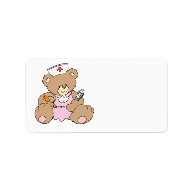 Cute Nurse RN Bear Label (Front)