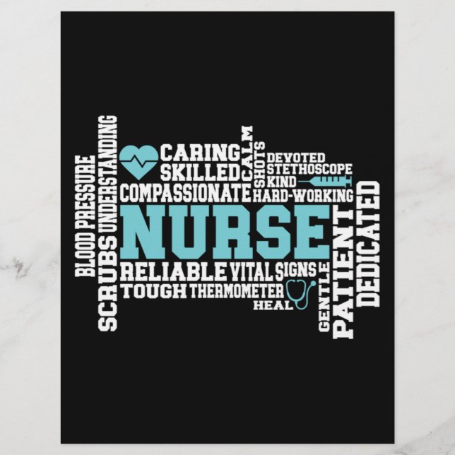 Cute Nurse RN LVN Nursing School Medical Custom Letterhead (Front)