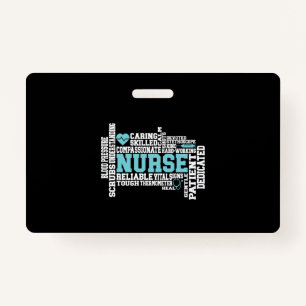 Cute Nurse RN LVN Nursing School Medical ID Badge