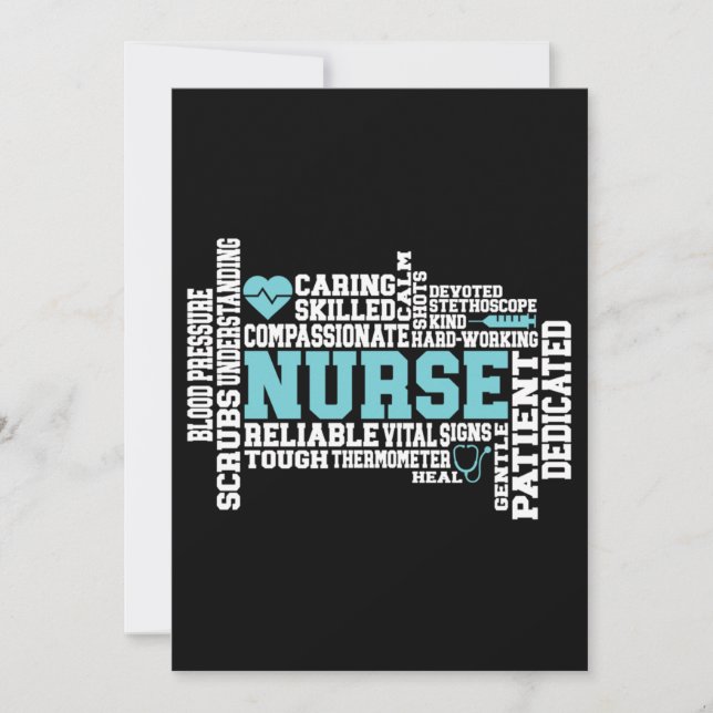 Cute Nurse RN LVN Nursing School Medical Invitation (Front)