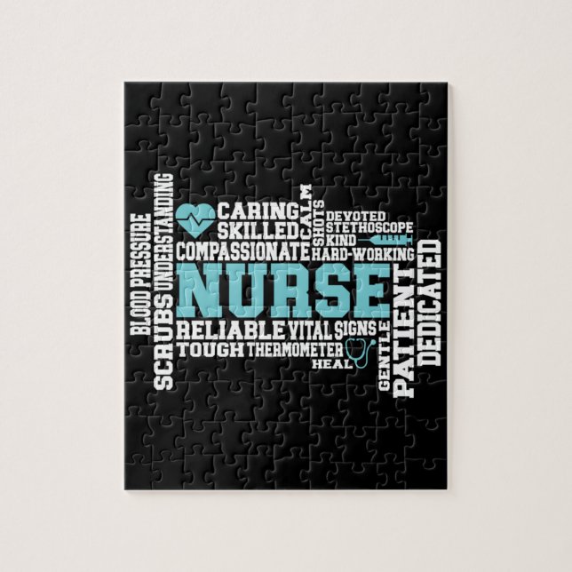 Cute Nurse RN LVN Nursing School Medical Jigsaw Puzzle (Vertical)