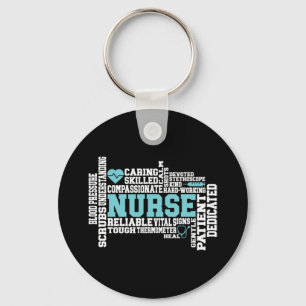 Cute Nurse RN LVN Nursing School Medical Key Ring