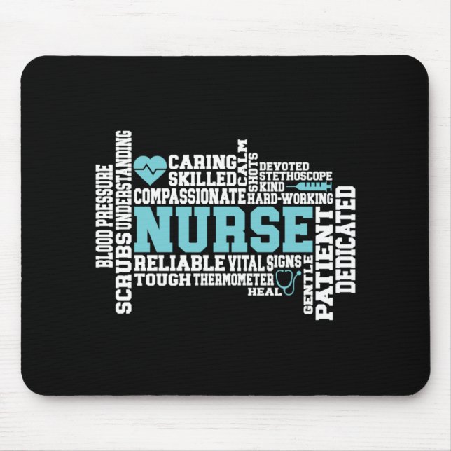 Cute Nurse RN LVN Nursing School Medical Mouse Mat (Front)