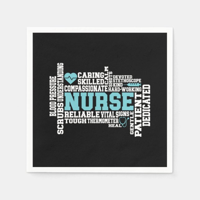 Cute Nurse RN LVN Nursing School Medical Napkin (Front)