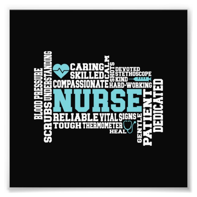 Cute Nurse RN LVN Nursing School Medical Photo Print (Front)