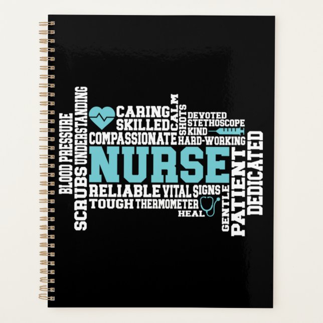 Cute Nurse RN LVN Nursing School Medical Planner (Front)