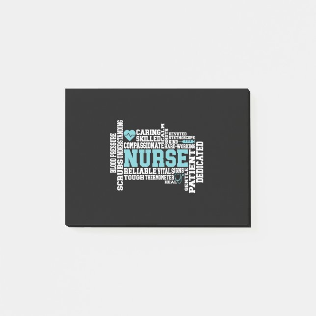 Cute Nurse RN LVN Nursing School Medical Post-it Notes (Front)