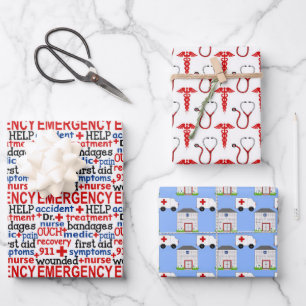 Cute Nurse tiled pattern party Wrapping Paper Sheet