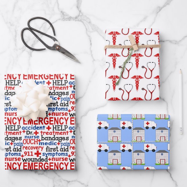 Cute Nurse tiled pattern party Wrapping Paper Sheet (Front)