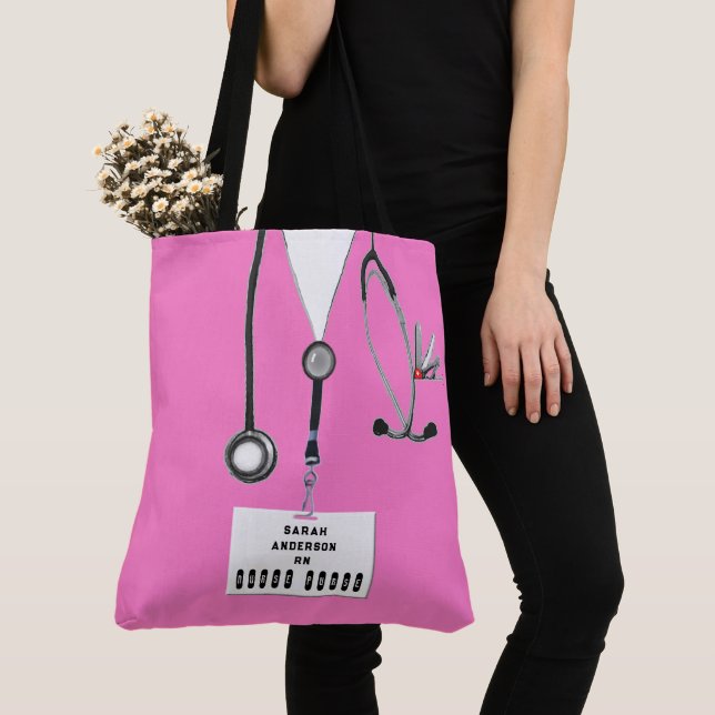 Cute Nurse Tote Bag (Close Up)