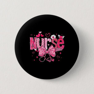 Cute Nurse Valentines Day Cute Coquette Stethoscop 6 Cm Round Badge