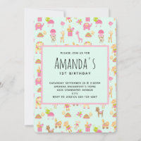 Cute Nursery Animals Pattern Birthday