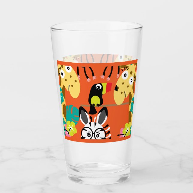 Cute nursery jungle animals decor   glass (Front)