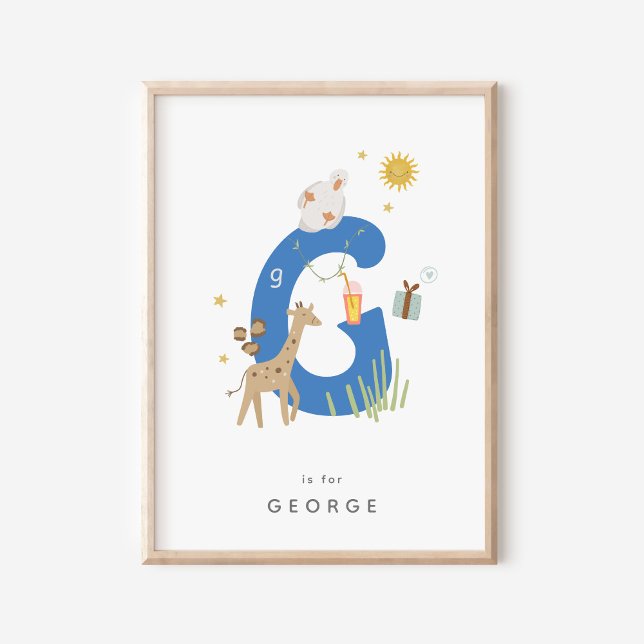 Cute Nursery Personalised Alphabet Letter G Poster (Creator Uploaded)