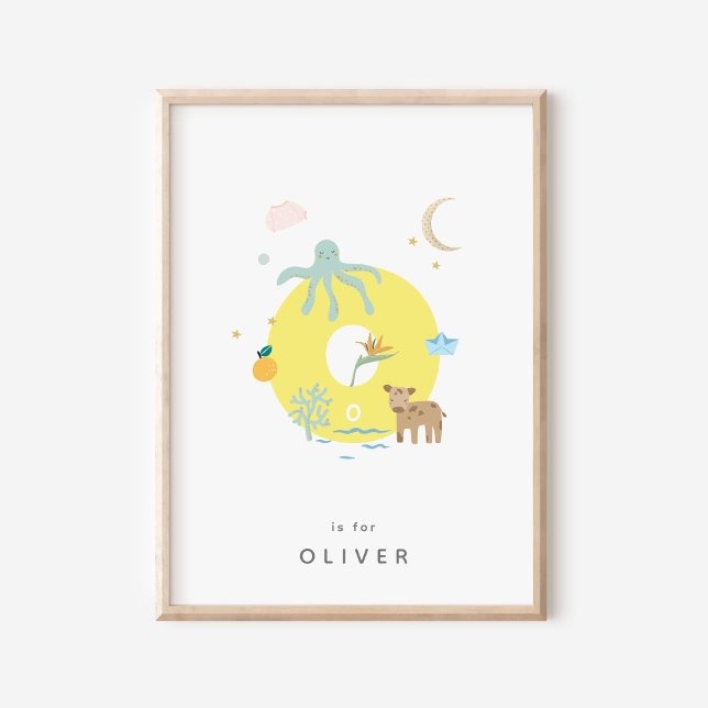 Cute Nursery Personalised Alphabet Letter O Poster (Creator Uploaded)