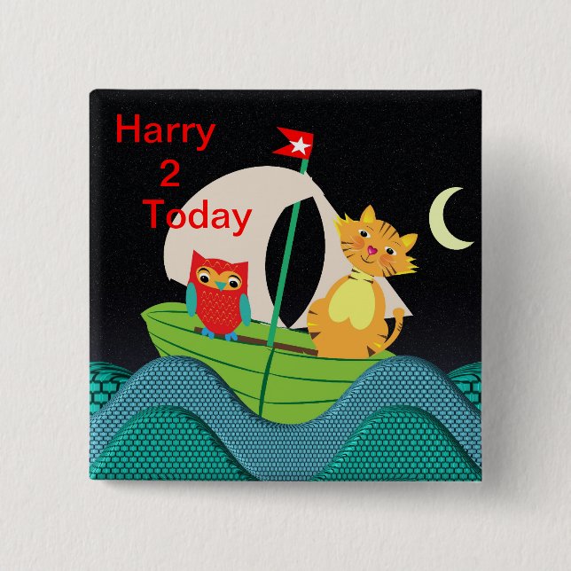 Cute Nursery Rhyme Personalised Age Button (Front)