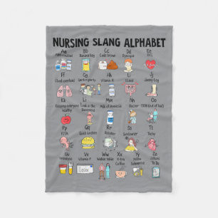 Cute Nursing Slang Alphabet Nurse Life Nursing Rn Fleece Blanket