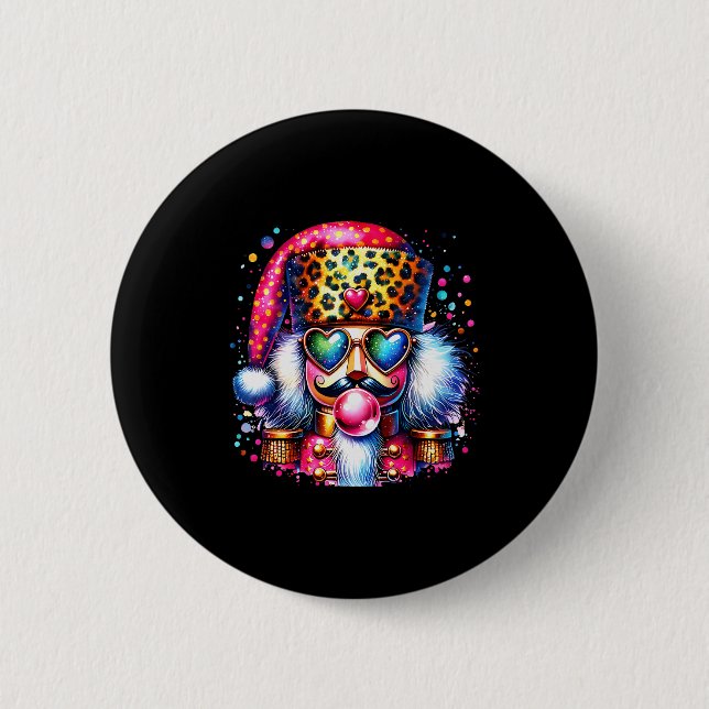 Cute Nutcracker Blowing Bubble Gum Nk Christmas Pa 6 Cm Round Badge (Front)