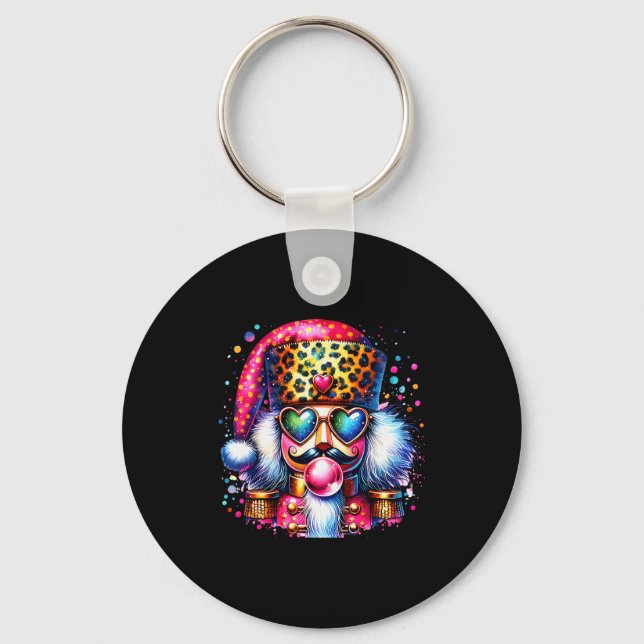 Cute Nutcracker Blowing Bubble Gum Nk Christmas Pa Key Ring (Front)