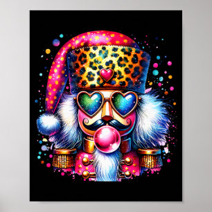 Cute Nutcracker Blowing Bubble Gum Nk Christmas Pa Poster