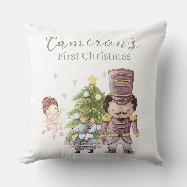 Cute Nutcracker Christmas Custom Photo Cushion (Front)