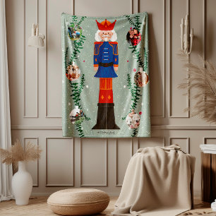 Cute Nutcracker Christmas Foto Collage Family Fleece Blanket