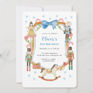Cute Nutcracker Christmas Girl Birthday  Invitation