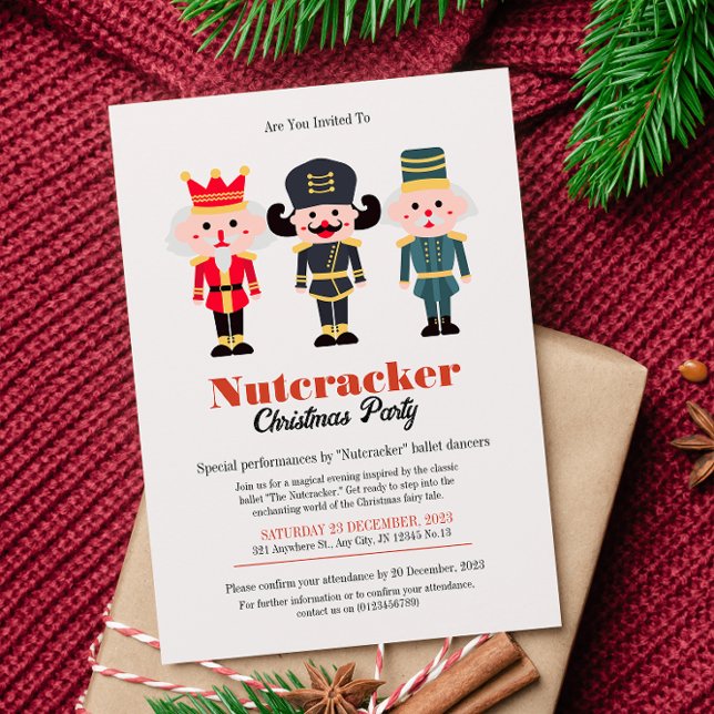 Cute Nutcracker Christmas Party Invitation (Creator Uploaded)