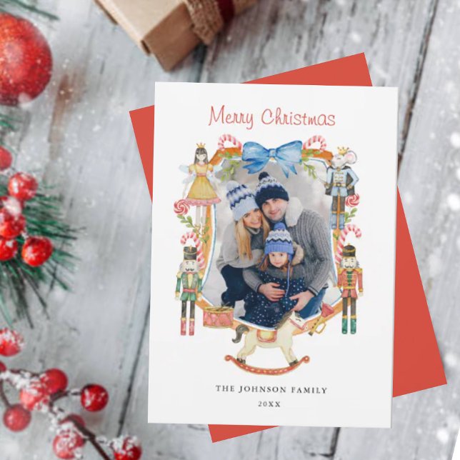 Cute Nutcracker Christmas Photo frame  Holiday Card (Creator Uploaded)