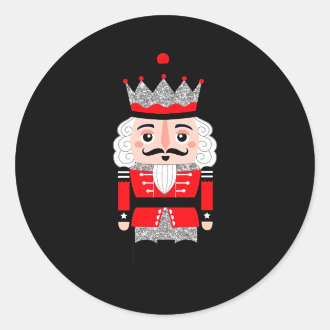 Cute Nutcracker Christmas Womens  Classic Round Sticker (Front)