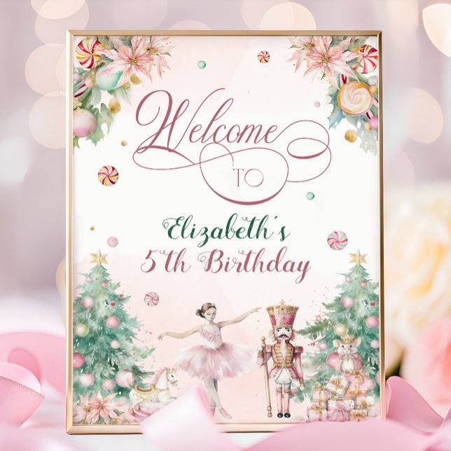 Cute Nutcracker Girls Birthday Party Welcome Sign (Creator Uploaded)
