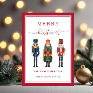 Cute Nutcracker Merry Christmas Holiday Card