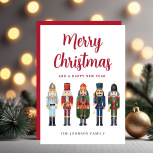 Cute Nutcracker Merry Christmas Holiday Card